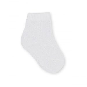 Coccoli – Corto Neonato In Cotone Filo di Scozia – Tinta Unita Con Motivo Traforato / Art.NC346M