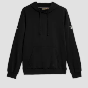 Felpa nera con cappuccio