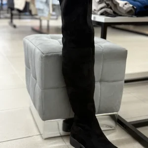 Stivali alti in camoscio tacco 3cm