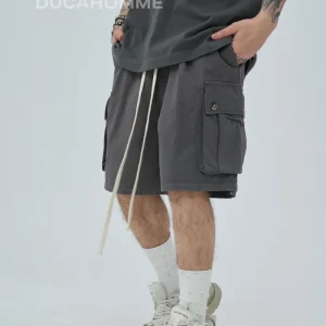 Pantaloncino Sartoriale Cargo Grigio Scuro