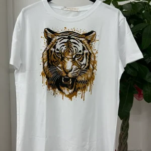 T-shirt a fantasia con brillantini