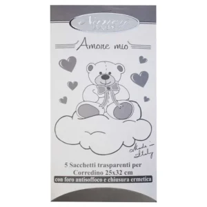 Nancy Baby – 5 Sacchetti Trasparenti Per Corredino Con Foro AntiSoffoco E Chiusura Ermetica / Art.555