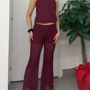Set coordinato in pizzo Top e Pantaloni