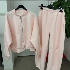 Set coordinato Felpa over con zip e Pantaloni balloon