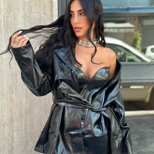 Giacca In Vinile Over