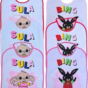 Ellepi –  Bavette Grandi in Spugna con Retro in PVC Bing e Sula – Confezione Da 6 Pezzi