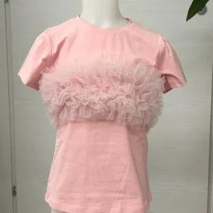 T-shirt con tulle a fascia