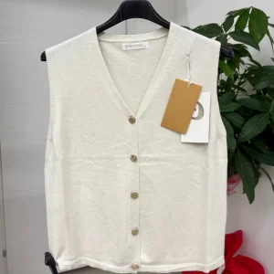 Gilet tinta unita con bottoni