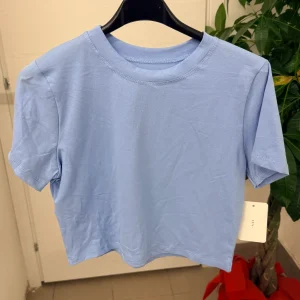 T-shirt crop tinta unita