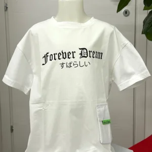 T-shirt con scritta e taschino