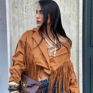 Giacca Frange Scamosciata