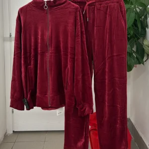 Set coordinato in ciniglia Felpa con zip e Pantaloni