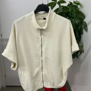 Gilet manica corta con zip