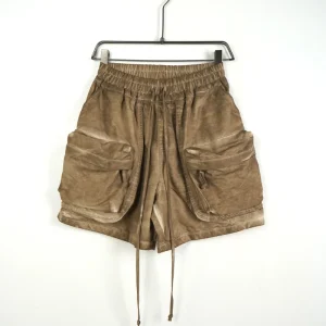 Pantaloncino Zip Stone Wash Camel