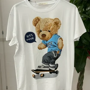 T-shirt a fantasia con brillantini