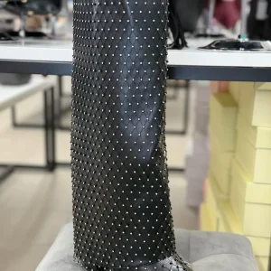 Stivali in ecopelle risvoltati con rete brillantinata