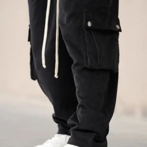 PANTALONE CARGO IN VELLUTO A COSTE BAGGY