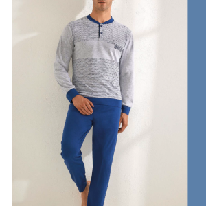 IL Granchio – Pigiama da Uomo Lungo Jersey di Cotone / Art.Gp1112