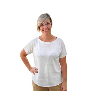 T-shirt Oversize donna in canapa manica corta – Bianca