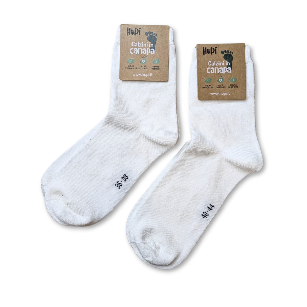 Calzino in canapa donna bianco – mezzo polpaccio - immagine 5