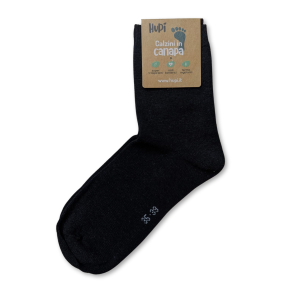 Calzino in canapa donna nero โ mezzo polpaccio