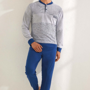 IL Granchio – Pigiama Uomo In Cotone Con Maglia A Manica Lunga E Pantalone Lungo / Art.GP1112