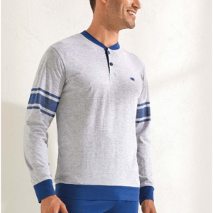 IL Granchio – Pigiama Uomo In Cotone Con Maglia A Manica Lunga E Pantalone Lungo / Art.GP1115