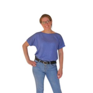 T-shirt Oversize donna in canapa manica corta – Blu
