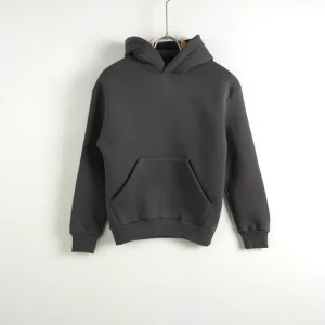 Felpa grigio piombo con cappuccio e tasca frontale - FELPATO 10-16 anni