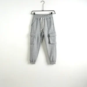 Pantalone cargo grigio in tuta con tasconi e fondo elastico - FELPATO 10-16 anni