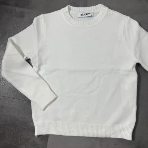 Maglioncino bianco in maglia a girocollo 4-12 anni