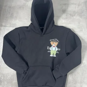 Felpa nera con cappuccio stampa orso - FELPATO 10-16 anni