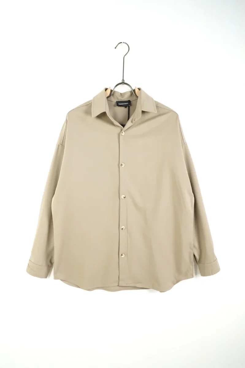 Camicia beige a manica lunga - OVERSIZE - immagine 2