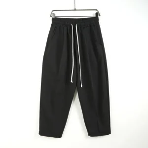 Pantalone nero in tessuto morbido con fondo ampio - OVERSIZE