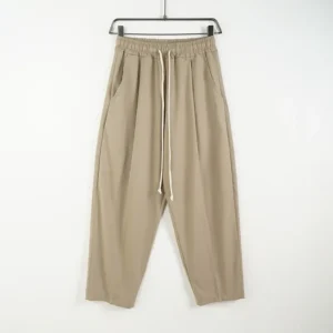Pantalone beige in tessuto morbido con fondo ampio - OVERSIZE