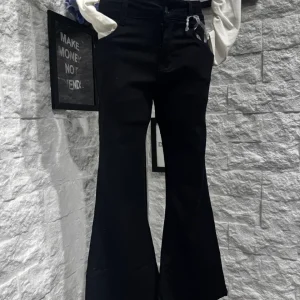 Jeans a palazzo nero in denim 6-14 anni