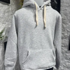 Felpa grigio melange con cappuccio e tasca frontale - FELPATO 10-16 anni