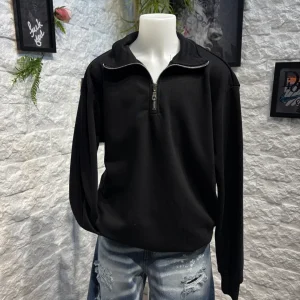 Felpa nera con mezzo collo e zip - GARZATO 10-16 anni