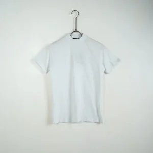 T-shirt bianca in tinta unita con mezzo collo alto 10-16 anni