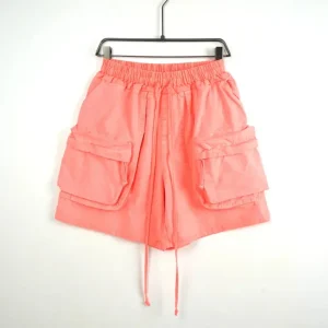 Pantaloncino cargo corallo con tasche frontali - OVERSIZE