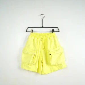 Pantaloncino cargo giallo fluo con tasche frontali - OVERSIZE 10-16 anni
