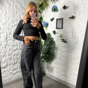 Jeans grigi balloon fit in denim con cuciture frontali 6-14 anni