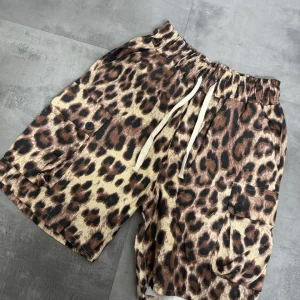 Bermuda cargo a costine in fantasia leopardata 8-16 anni