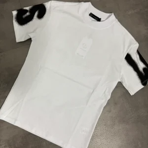 T-shirt bianca con stampa "LOS ANGELES" effetto spray - OVERSIZE 10-16 anni