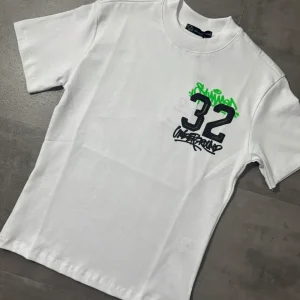 T-shirt bianca con stampa "32 UNDERGROUND" - OVERSIZE 10-16 anni