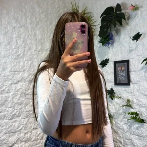 T-shirt bianca in tinta unita a manica lunga 4-14 anni