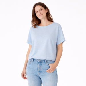 T-shirt Yoga Donna in Canapa Azzurro – Active Hemp